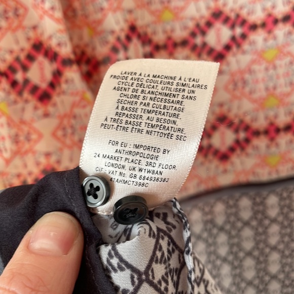 ANTHROPOLOGIE WOMENS BLOUSE LIKE NEW 0 BUTTONS - Picture 8 of 10